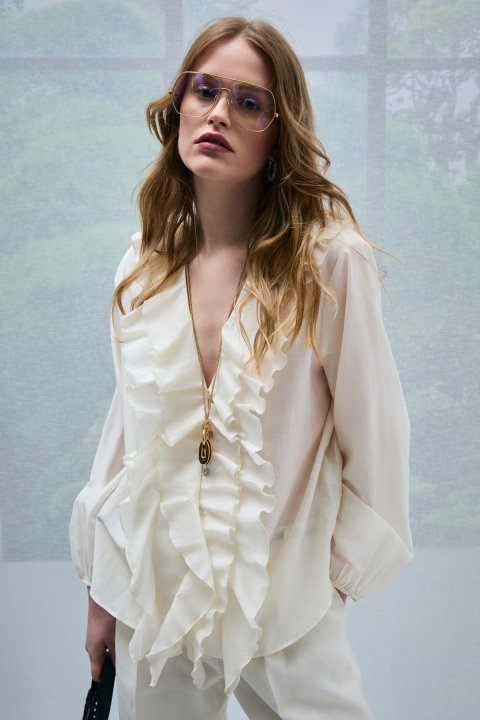 Jessıca Women's Blouse Off White - LUFIAN