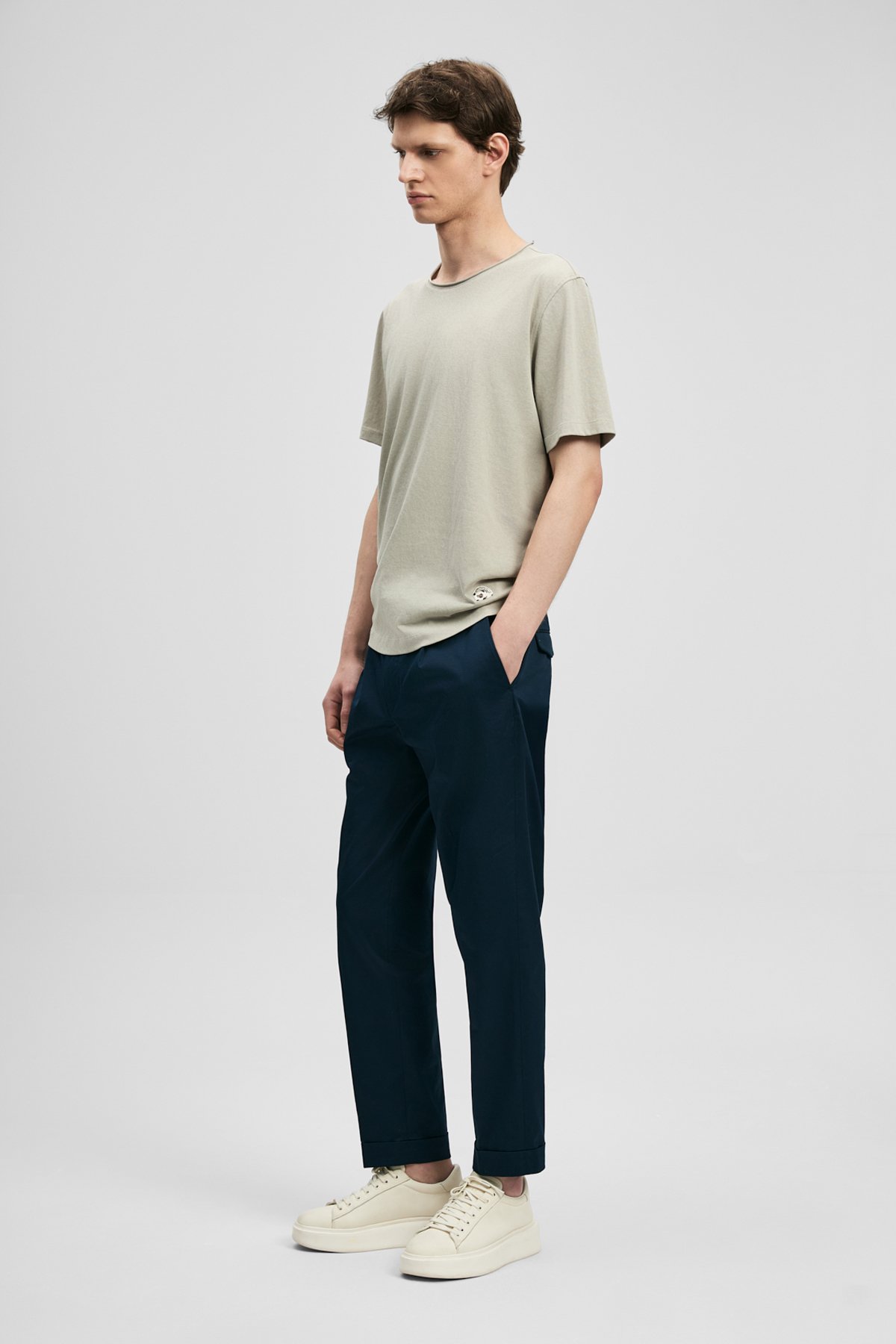 Junya Men's Basic T-Shirt Beige - LUFIAN