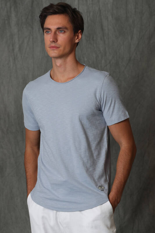 Junya Mens Basic T - Shirt Blue - 1