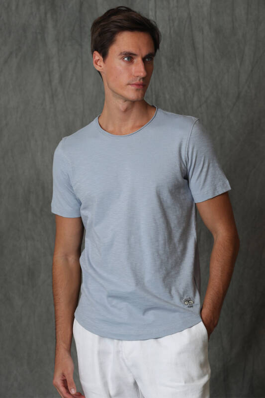 Junya Mens Basic T - Shirt Blue - 4