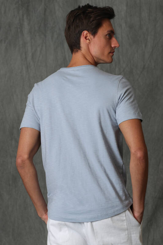 Junya Mens Basic T - Shirt Blue - 6