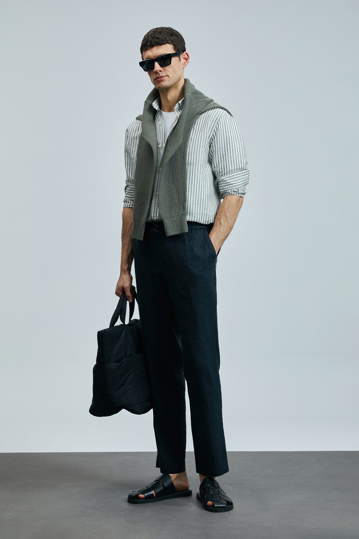 Karl Smart Men's Chino Pants Slim Fit Black - LUFIAN (1)