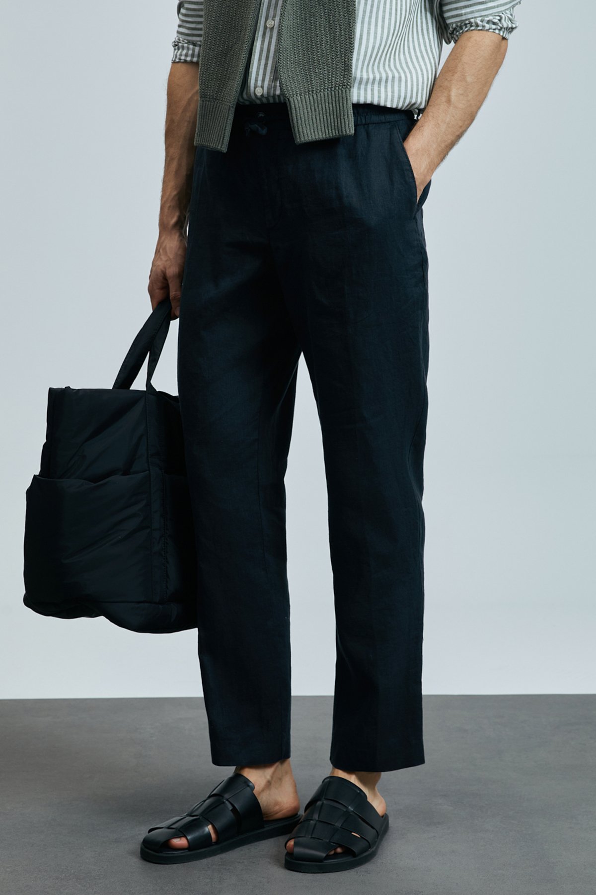 Karl Smart Men's Chino Pants Slim Fit Black - LUFIAN
