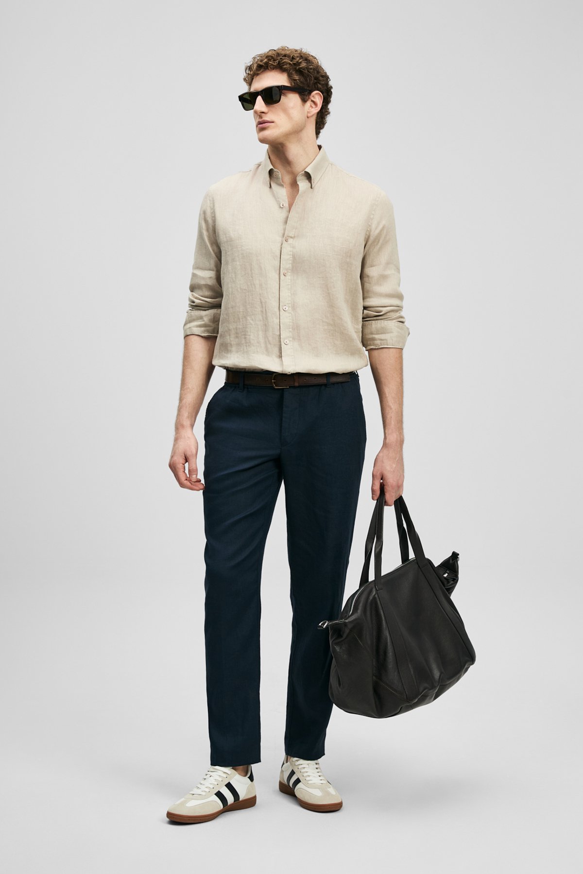 Karl Smart Men's Chino Pants Slim Fit Navy Blue - LUFIAN