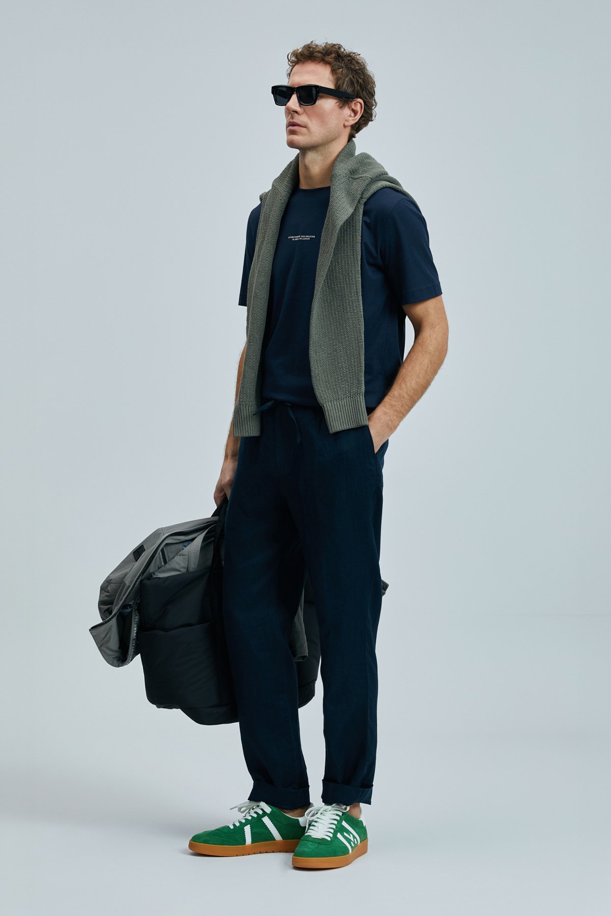 Karl Smart Mens Chino Pants Slım Fıt Navy - Lufian (1)