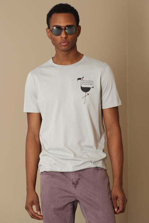 Kartago Men's Graph Basic T - Shirt Water Green - Lufian