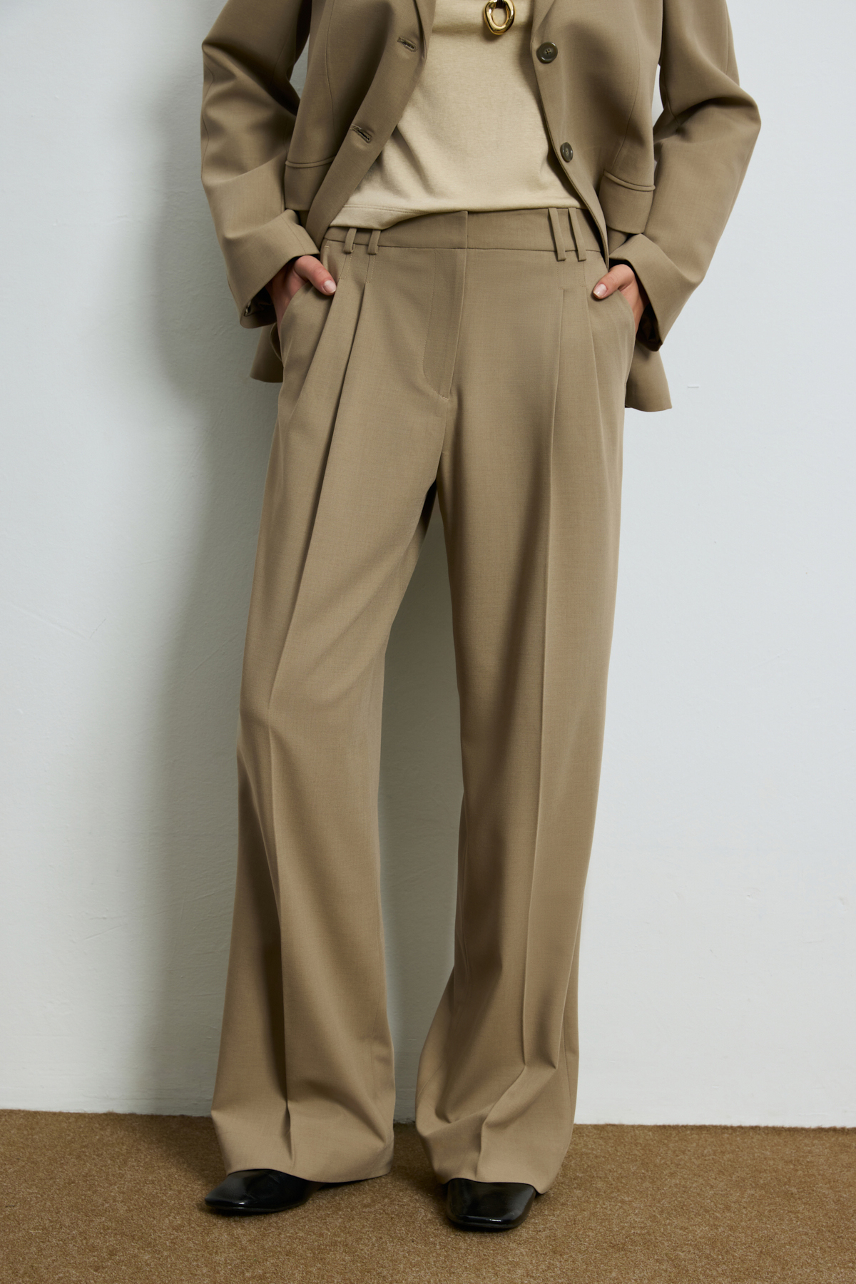 Kate Women's Pants Beige - LUFIAN