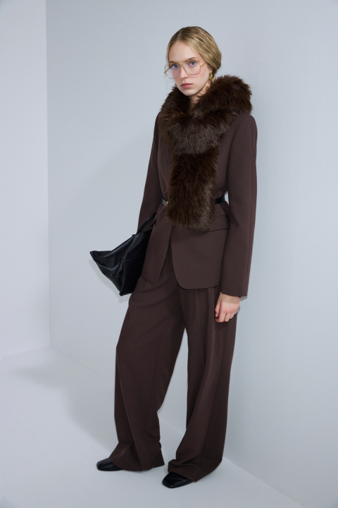 Kate Women's Pants Dark Brown - LUFIAN