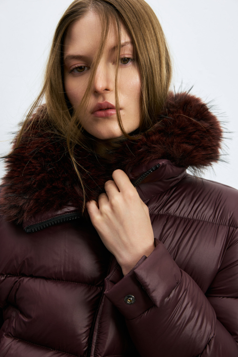 Kaztüyü Woman Coat Damson - LUFIAN