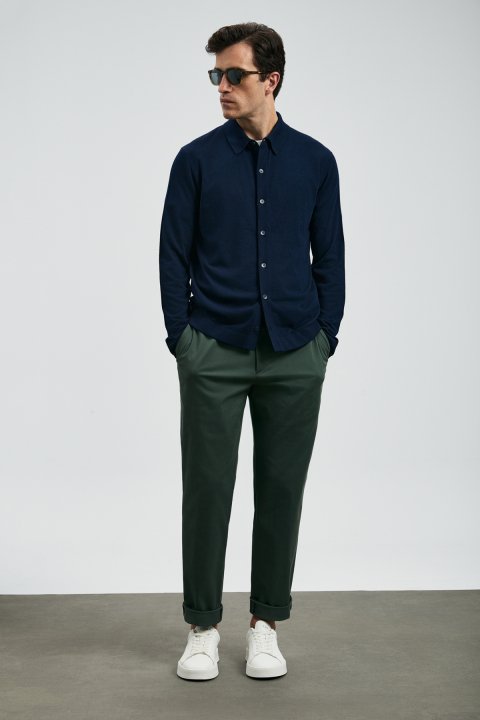 Kenny Men's Sweater Navy Blue - LUFIAN