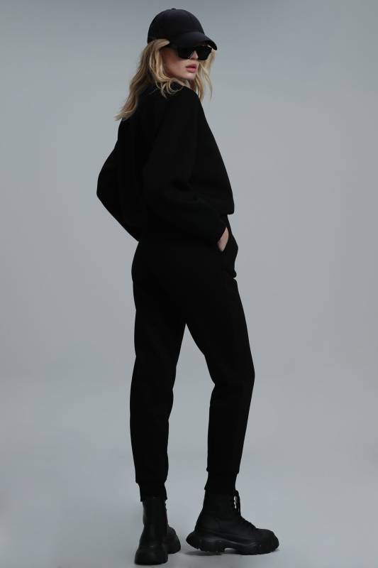 Knitted Woman Tracksuit Black - 5