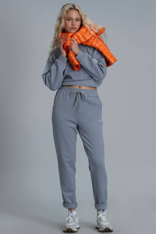 Knitted Woman Tracksuit Blue - 1