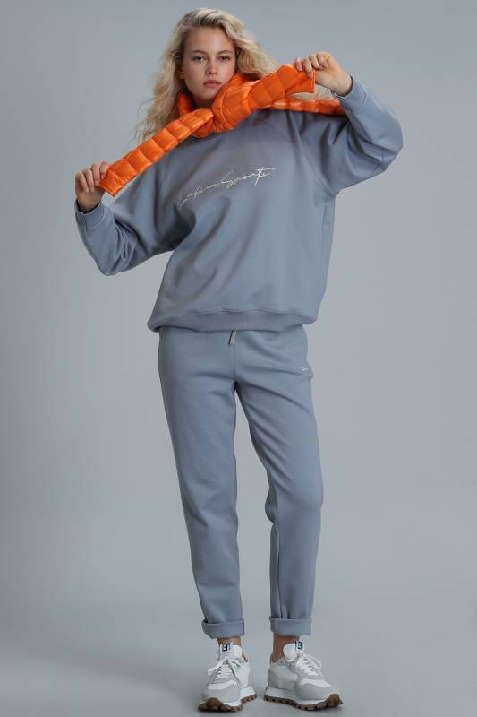 Knitted Woman Tracksuit Blue - 3