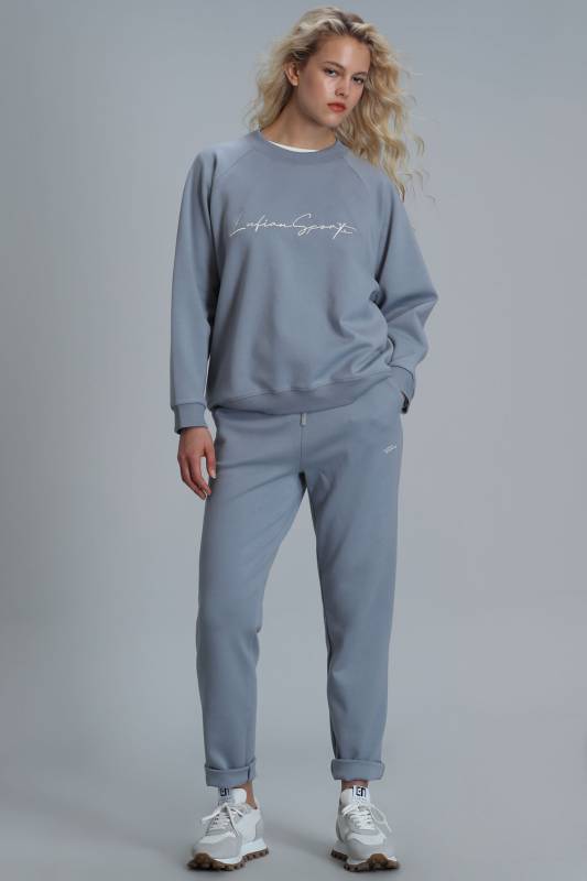 Knitted Woman Tracksuit Blue - 5