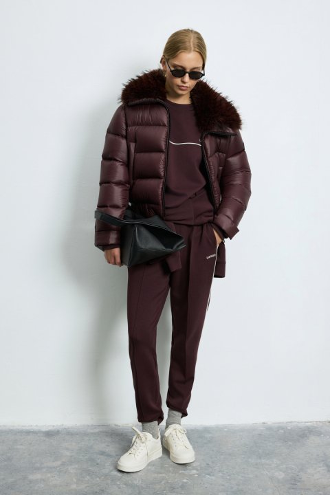Knitted Woman Tracksuit Purple - LUFIAN