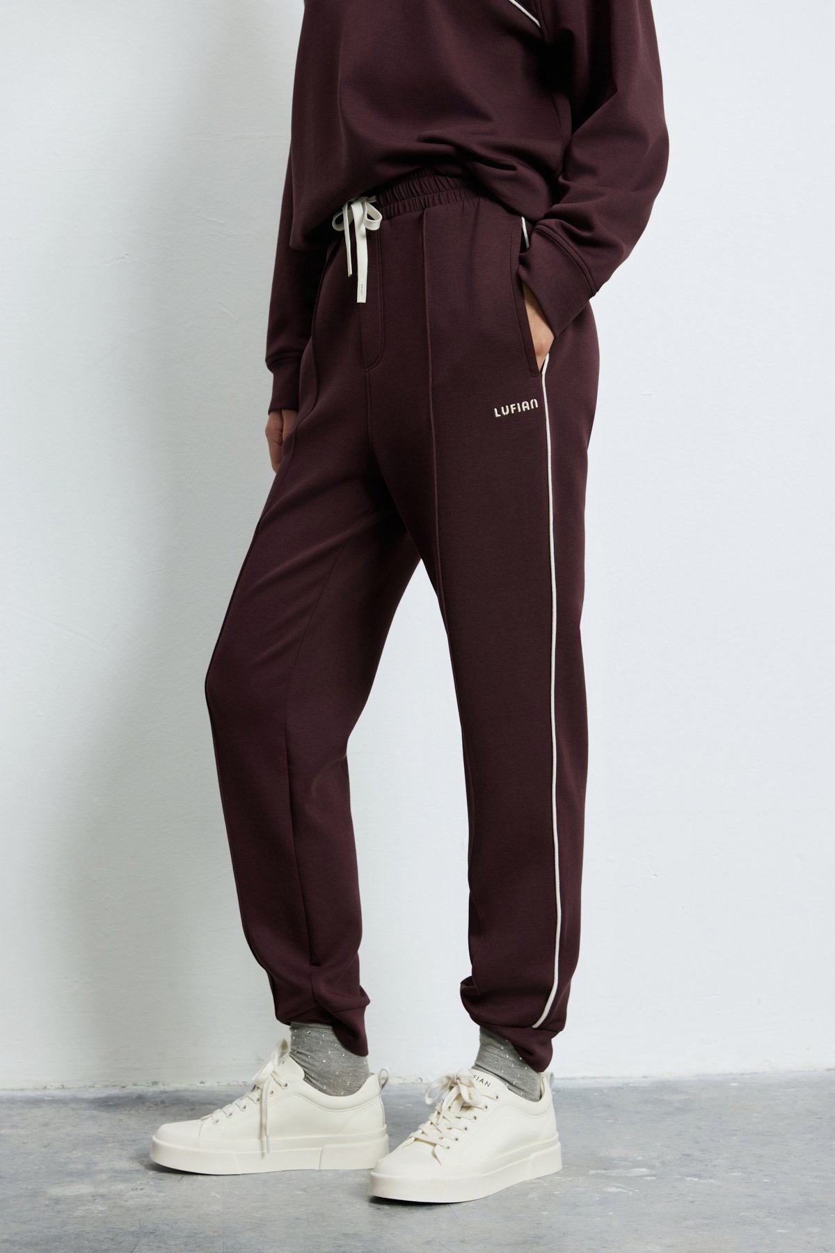 Knitted Woman Tracksuit Purple - LUFIAN (1)