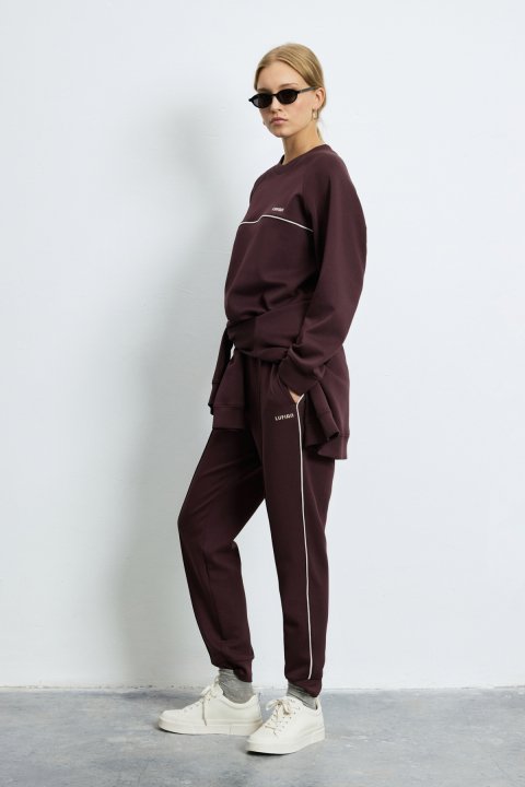 Knitted Woman Tracksuit Purple - LUFIAN