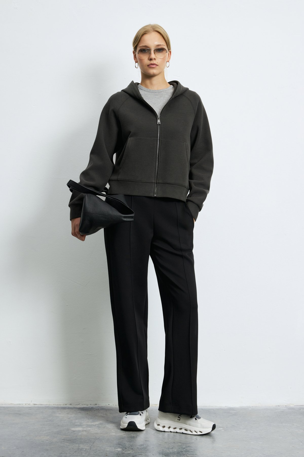 Knıtted Women's Tracksuıt Top Anthracıte - LUFIAN