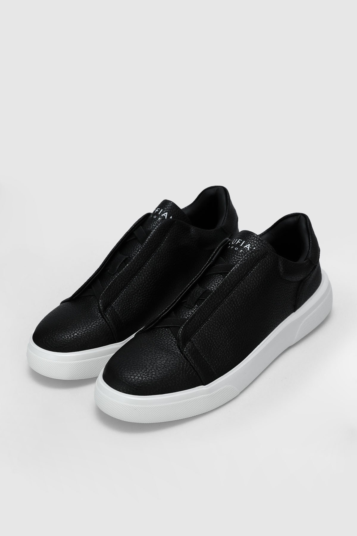 Dante Men's Leather Sneaker Shoes Black - LUFIAN