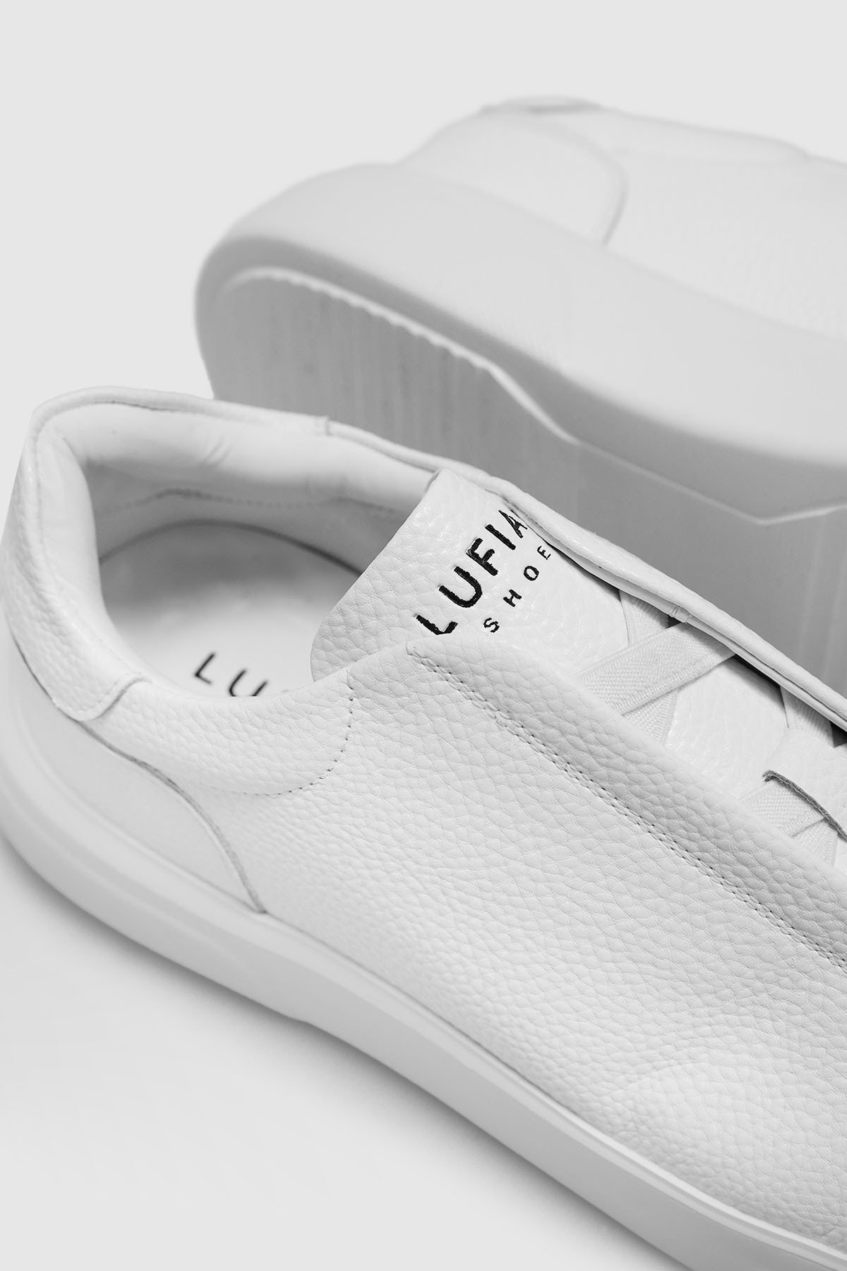 Dante Men's Leather Sneaker Shoes White - LUFIAN