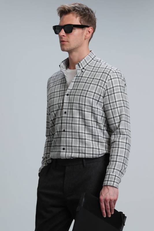 Lamira Men Basic Shirt Comfort Slım Fıt Grey - 2