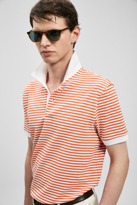 Landon Smart Men's Polo T-Shirt Orange - LUFIAN