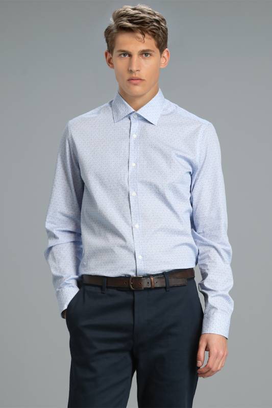 Lanka Mens Smart Shirt Slım Fıt Sax - 1