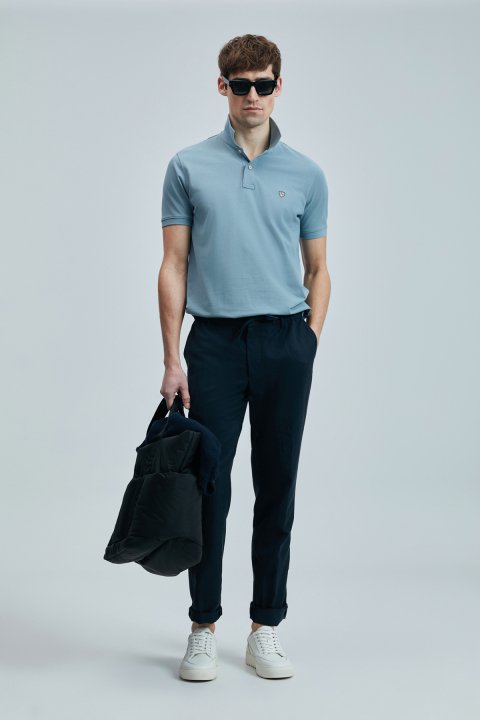 Laon Smart Men's Polo T-Shirt Aqua Green - LUFIAN
