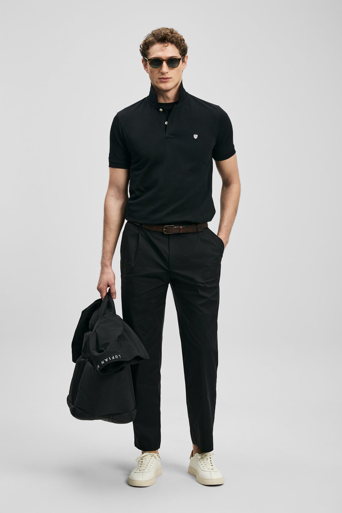 Laon Smart Men's Polo T-Shirt Black - LUFIAN