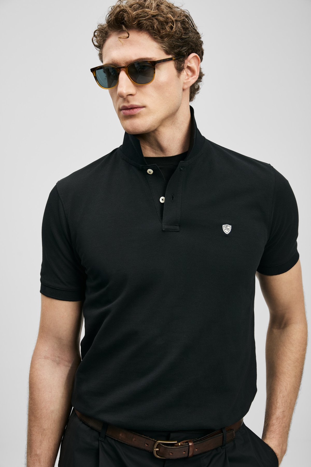 Laon Smart Men's Polo T-Shirt Black - LUFIAN