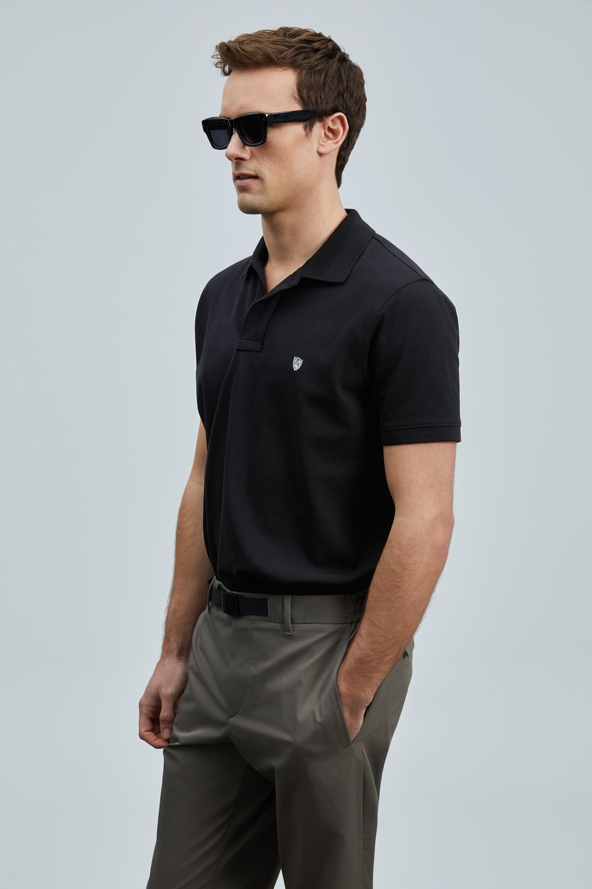 Laon Smart Men's Polo T-Shirt Black - LUFIAN