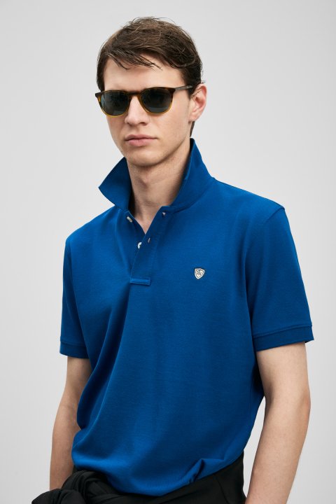 Laon Smart Men's Polo T-Shirt Dark Saxes - LUFIAN
