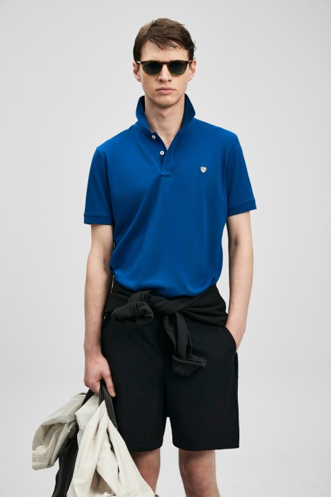 Laon Smart Men's Polo T-Shirt Dark Saxes - LUFIAN