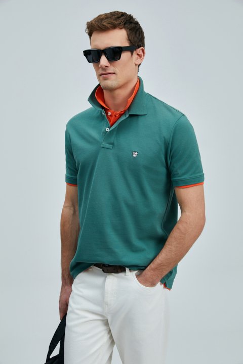 Laon Smart Men's Polo T-Shirt Duck Green - LUFIAN