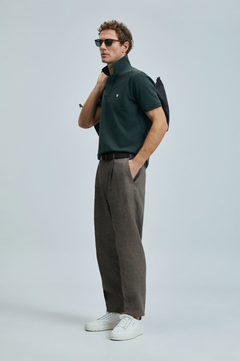 Laon Smart Men's Polo T-Shirt Khaki - LUFIAN