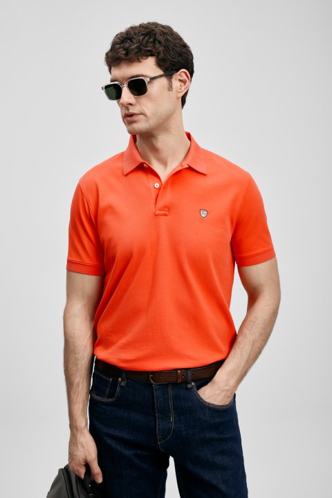 Laon Smart Men's Polo T-Shirt Orange - LUFIAN