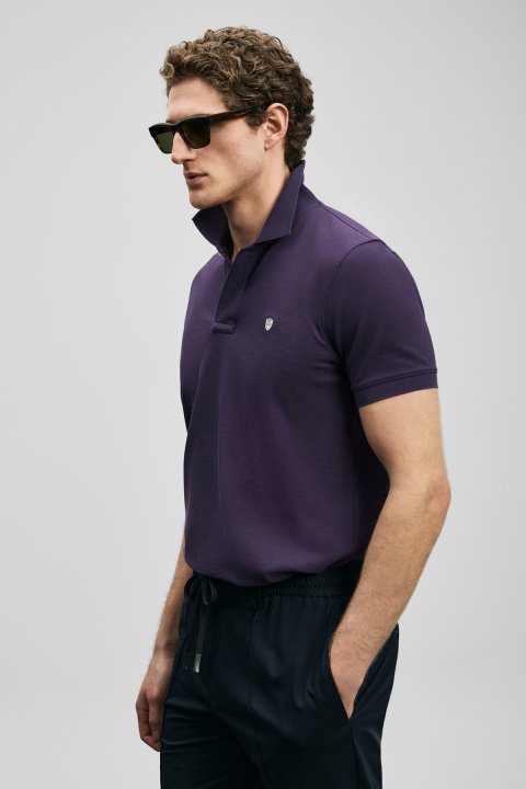 Laon Smart Men's Polo T-Shirt Purple - LUFIAN