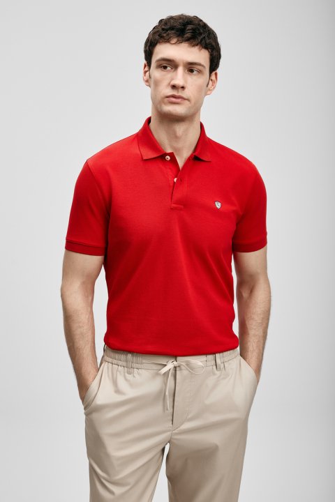 Laon Smart Men's Polo T-Shirt Red - LUFIAN