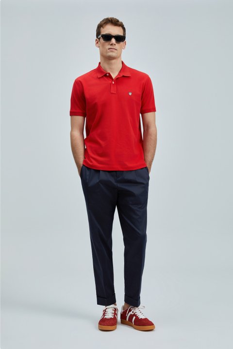 Laon Smart Men's Polo T-Shirt Red - LUFIAN