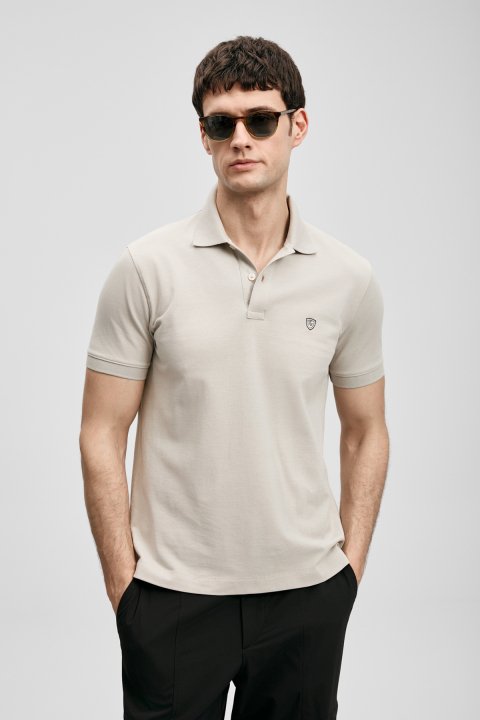 Laon Smart Men's Polo T-Shirt Stone - LUFIAN