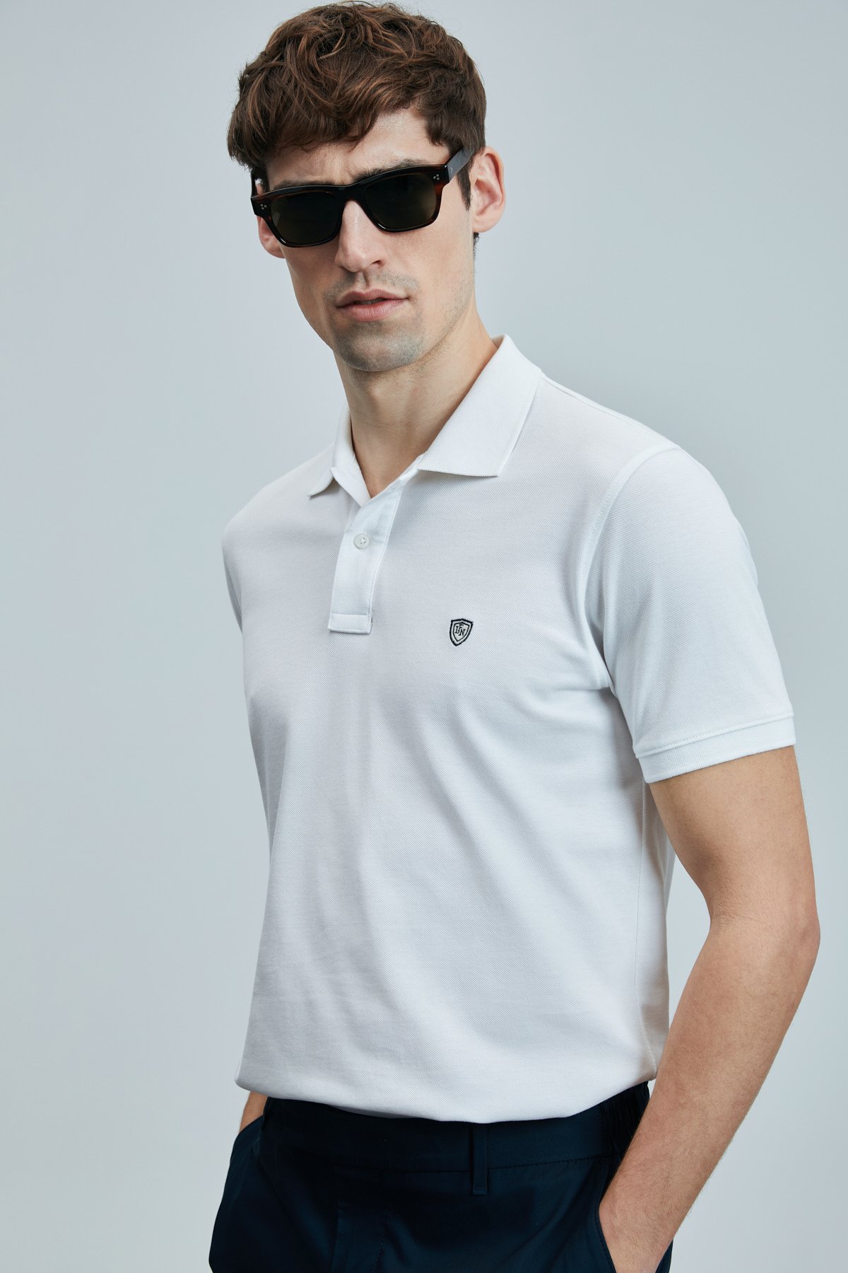Laon Smart Men's Polo T-Shirt White - LUFIAN