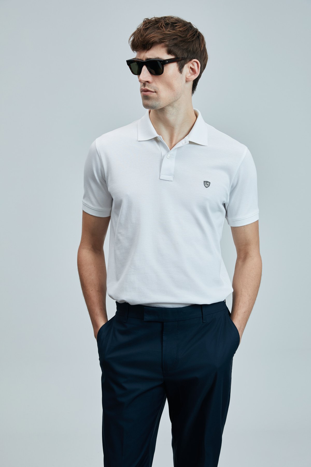 Laon Smart Men's Polo T-Shirt White - LUFIAN