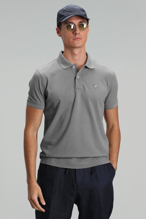 Laon Smart Mens Polo T - Shirt Grey - Lufian