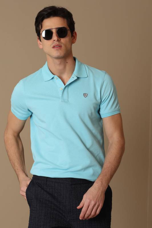 Laon Sports Polo Yaka Mens T - Shirt Aqua - 1