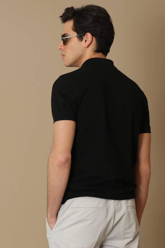 Laon Sports Polo Yaka Mens T - Shirt Black - 6