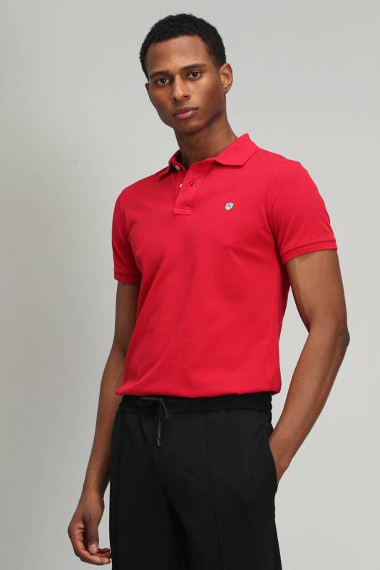 Laon Sports Polo Yaka Mens T - Shirt Red - 2