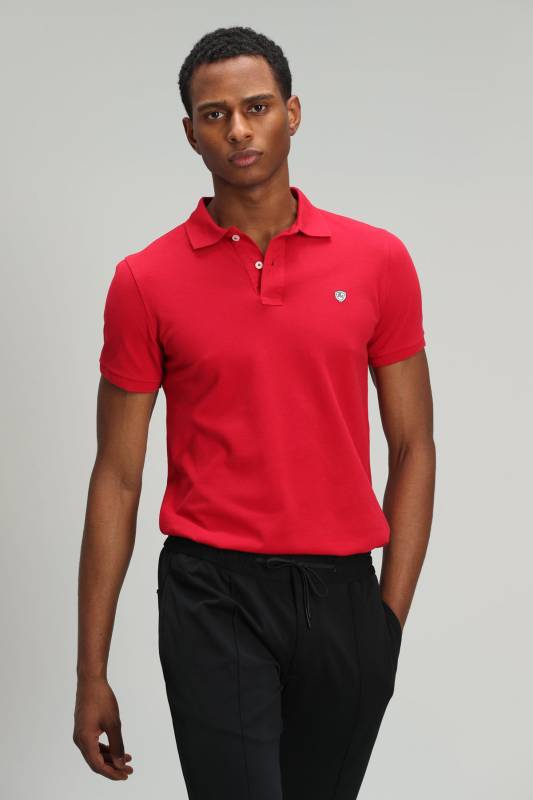 Laon Sports Polo Yaka Mens T - Shirt Red - 3