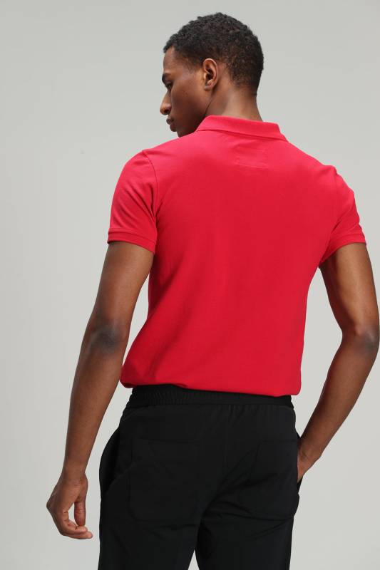 Laon Sports Polo Yaka Mens T - Shirt Red - 6