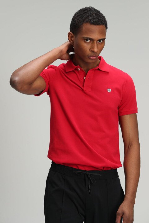 Laon Sports Polo Yaka Mens T - Shirt Red - Lufian