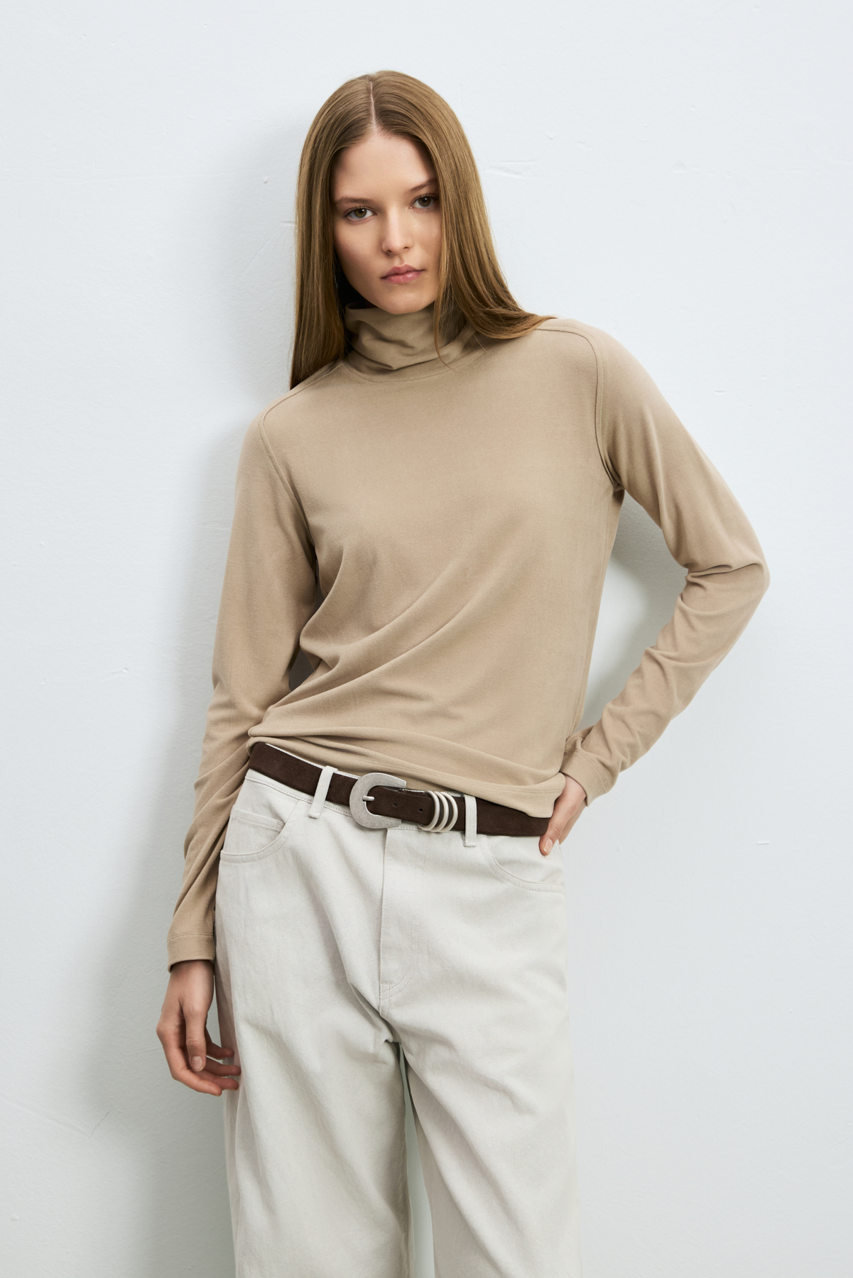 Women's T- Shırt Beıge - LUFIAN
